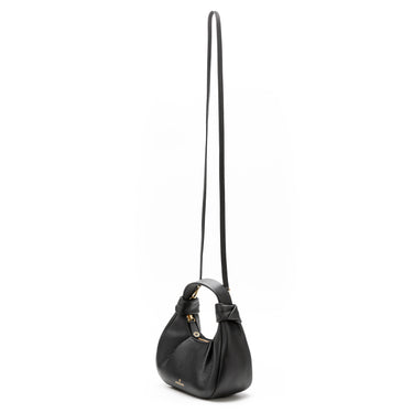 Hobo leather shoulder bag black I La portegna I MADE IN SPAIN
