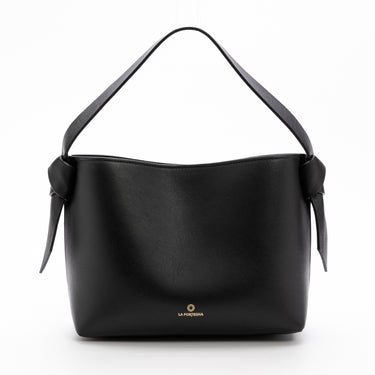 Paulita leather Bag crossbody Black Handmade in Spain La Portegna