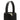 Bolso tote de yute negro con detalles en piel negra de La Portegna, hecho a mano en España Ubrique