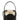 Bolso tote de yute negro con detalles en piel negra de La Portegna, hecho a mano en España Ubrique