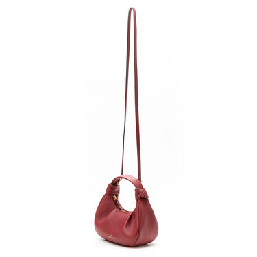 Hobo leather shoulder bag raspberry I La portegna I MADE IN SPAIN
