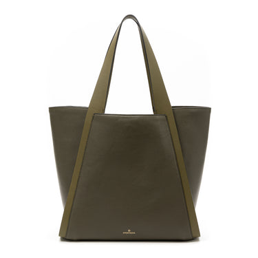 Sol tote bag leather Green. Handcrafted in Spain. La Portegna
