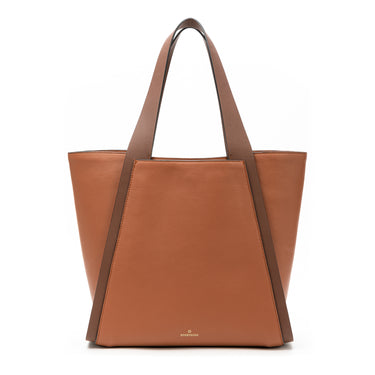 Sol tote bag Caoba leather. Handcrafted in Spain. La Portegna