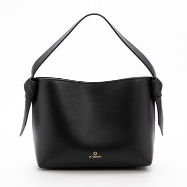 Paulita leather  Bag crossbody Black Handmade in Spain La Portegna 