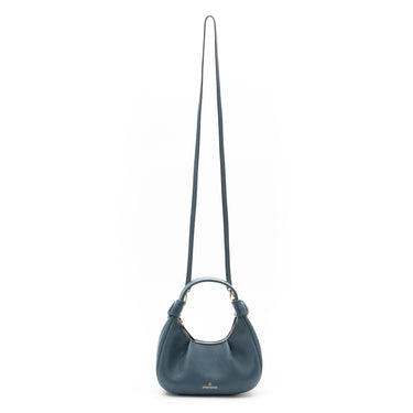 Hobo leather shoulder bag navy  I La portegna I MADE IN SPAIN