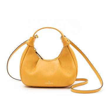 Hobo leather shoulder bag Yellow I La portegna I MADE IN SPAIN