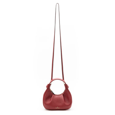 Hobo leather shoulder bag raspberry I La portegna I MADE IN SPAIN