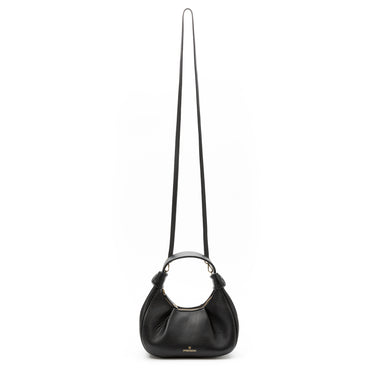 Hobo leather shoulder bag black I La portegna I MADE IN SPAIN