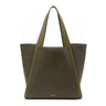 Sol tote bag leather Green. Handcrafted in Spain. La Portegna