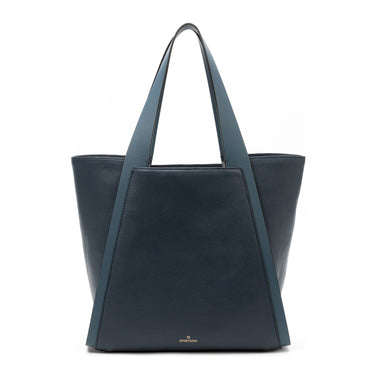 Sol tote bag leather navy. Handcrafted in Spain. La Portegna