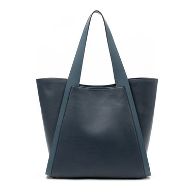 Sol tote bag leather navy. Handcrafted in Spain. La Portegna