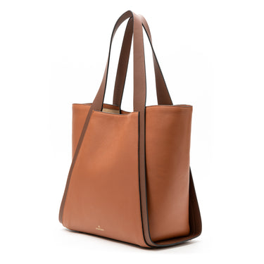 Sol tote bag  Caoba leather. Handcrafted in Spain. La Portegna 