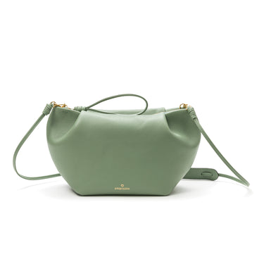 La Portegna bolso de piel verde agua  para mujer hecho en españa 