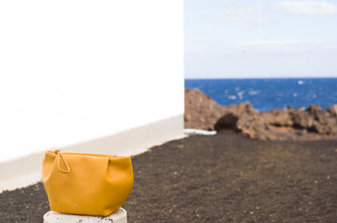 La Portegna bolso de piel amarillo mostaza para mujer