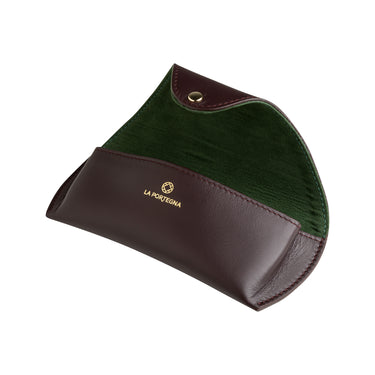 Burgundy and green glasses found