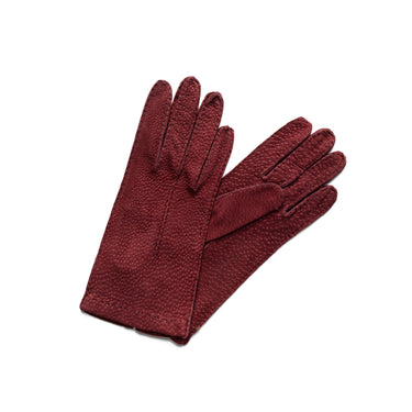 Burgundy carpincho gloves