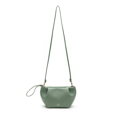 Leather small clutch Green shoulder bag. La Portegna . Made in Spain