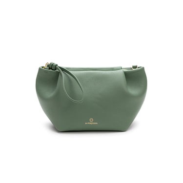Leather small clutch Green shoulder bag. La Portegna . Made in Spain